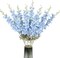 8PCS Blue Delphinium Artificial Flowers 33.5” Larkspur Faux Silk Long Stem Flowers for Tall Vase, Wedding Arrangement, Home Decor, Centerpieces & Party Decorations (Baby Blue)